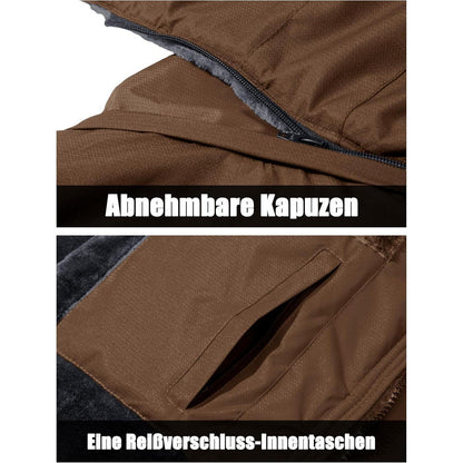 Herren Winter Skijacke Fleece Softshelljacke Kapuze 3XL