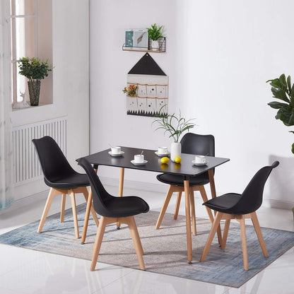 Rechteckiger Esstisch Schwarz – Skandinavisch & Modern 110x70cm