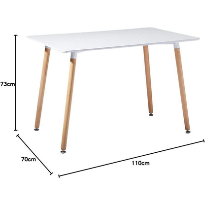 Rechteckiger Esstisch Weiß – Skandinavisch & 110x70cm