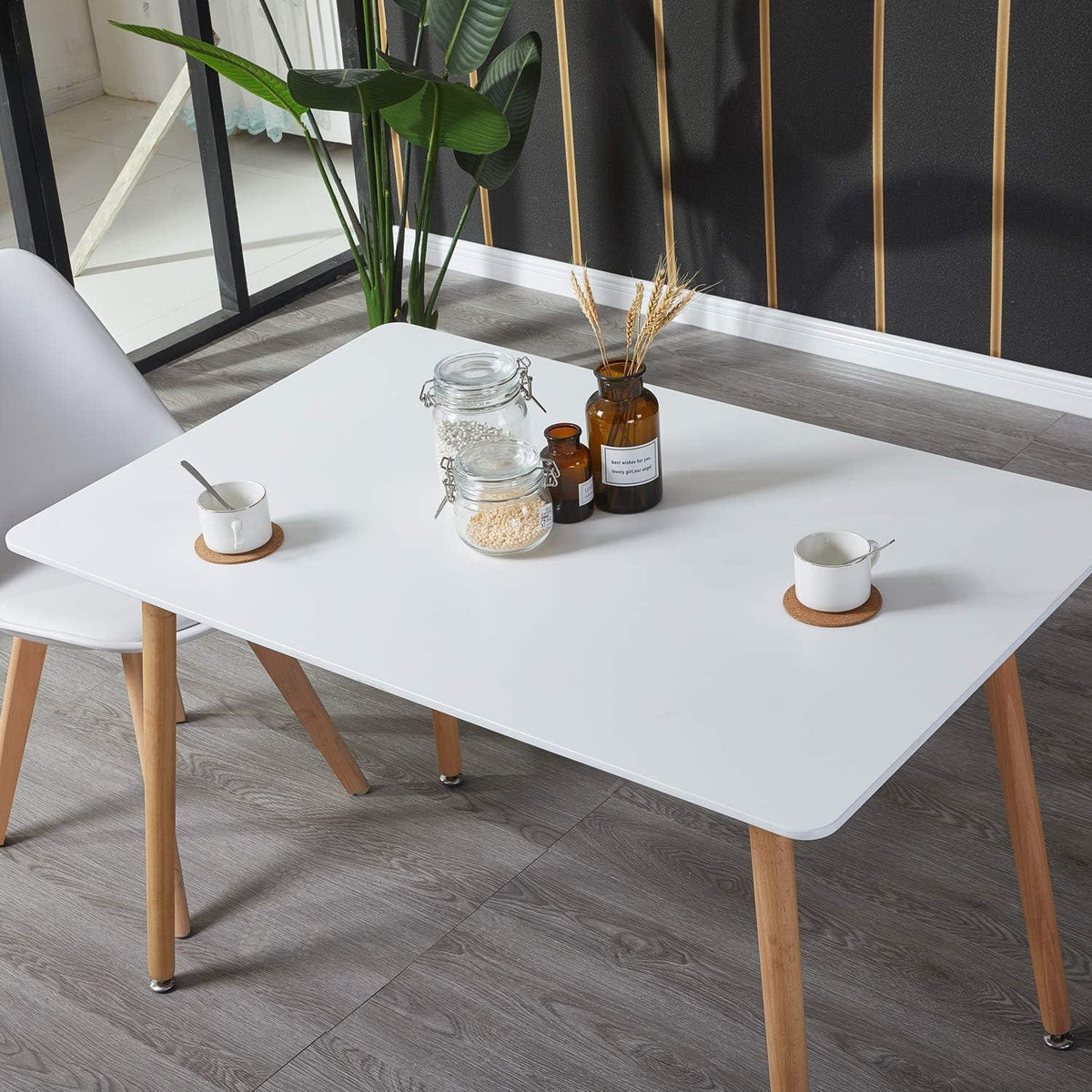 Rechteckiger Esstisch Weiß – Skandinavisch & 110x70cm