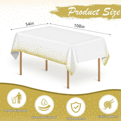 Goldene Einweg Tischdecke 137x274 cm, 4er Set