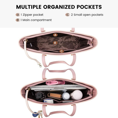 Moderne LOVEVOOK 3-teilige Damen Handtasche Set in Schwarz