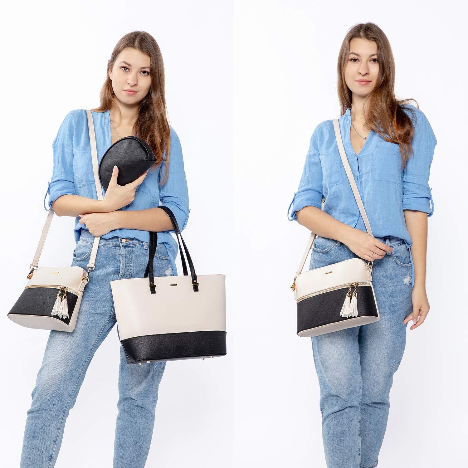 Damen Handtasche 3-teiliges Set Shopper Schultertasche