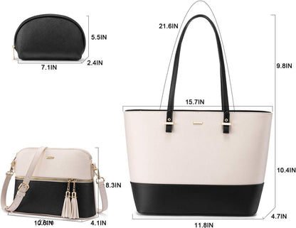 LOVEVOOK 3pcs Set Handtasche Schultertasche Shopper Groß Henkeltasche