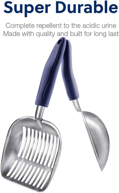 WePet Katzenstreu Scoop Aluminiumlegierung Sieb tiefe Schaufel langer Griff