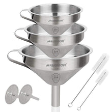 Edelstahl Trichter Set (3 Größen) mit Feinsieben