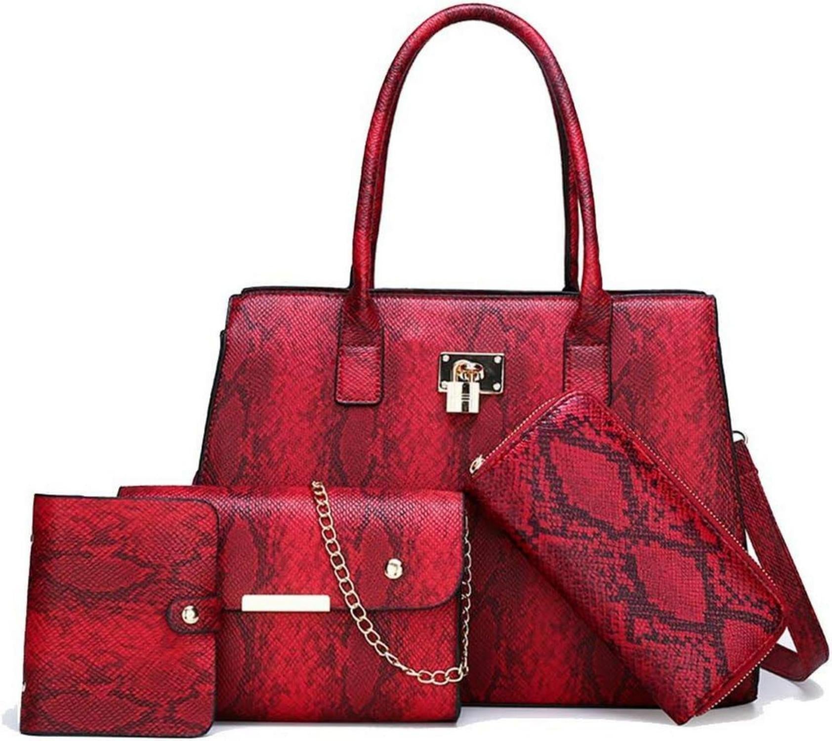 Schlangenhaut-Set Handtaschen Schultertasche Umhängetasche Brieftasche