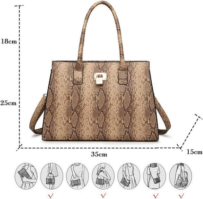 Schlangenhaut-Set Handtaschen Schultertasche Umhängetasche Brieftasche