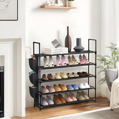 esonstyle Schuhregal 4 Ebenen Klein Leichtgewicht Schwarz