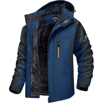 Herren Fleecejacke Winter Warm Gefüttert Skijacke Blau 3XL