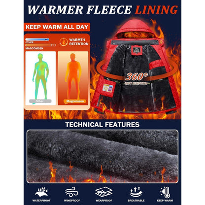 Herren Winter Fleecejacke – Warm & Winddicht für Skifahren & Outdoor