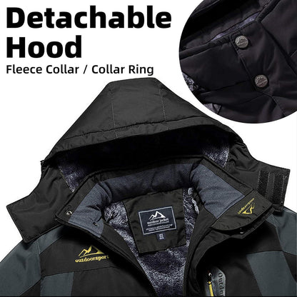 Herren Winterjacke warm gefüttert winddicht wasserdicht abnehmbare Kapuze 3XL