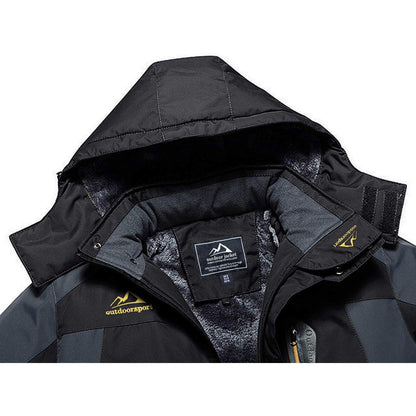 Herren Fleecejacke Winter Warm Gefüttert Skijacke Winddicht Wasserdicht