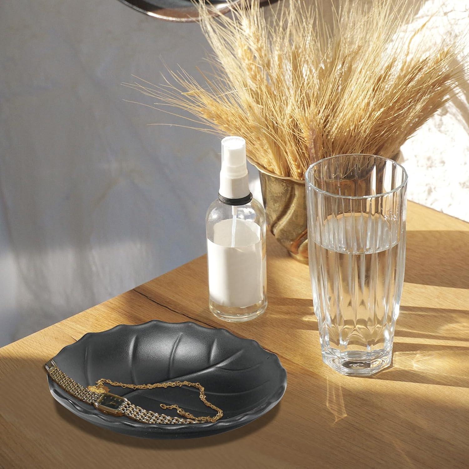 Schmucktablett Schwarz Organizer Schlüssel Deko oval