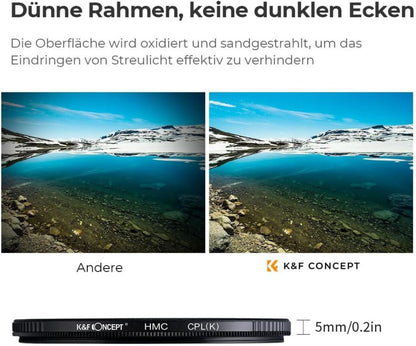 K&F Concept K-Serie Pro 40.5mm Slim CPL Polfilter für Kameraobjektive