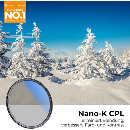 K&F Concept 58mm Slim CPL Polfilter Optisches Glas