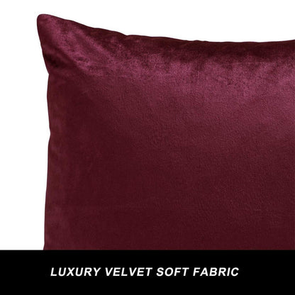 2er Set Samt Kissenbezüge Weinrot 50x50 cm