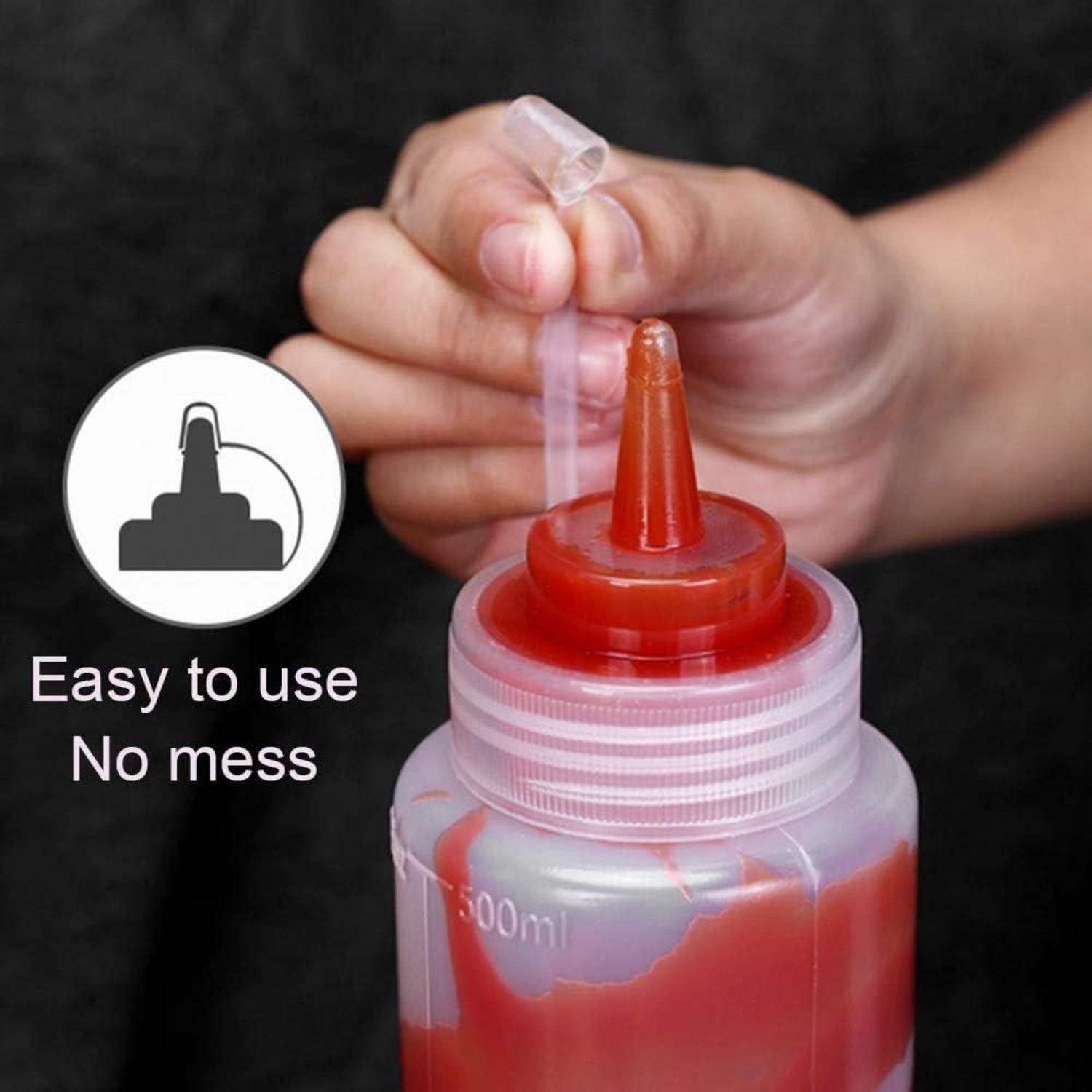 4er Set Squeeze Flaschen 500ml für Gewürze Ketchup Mayo