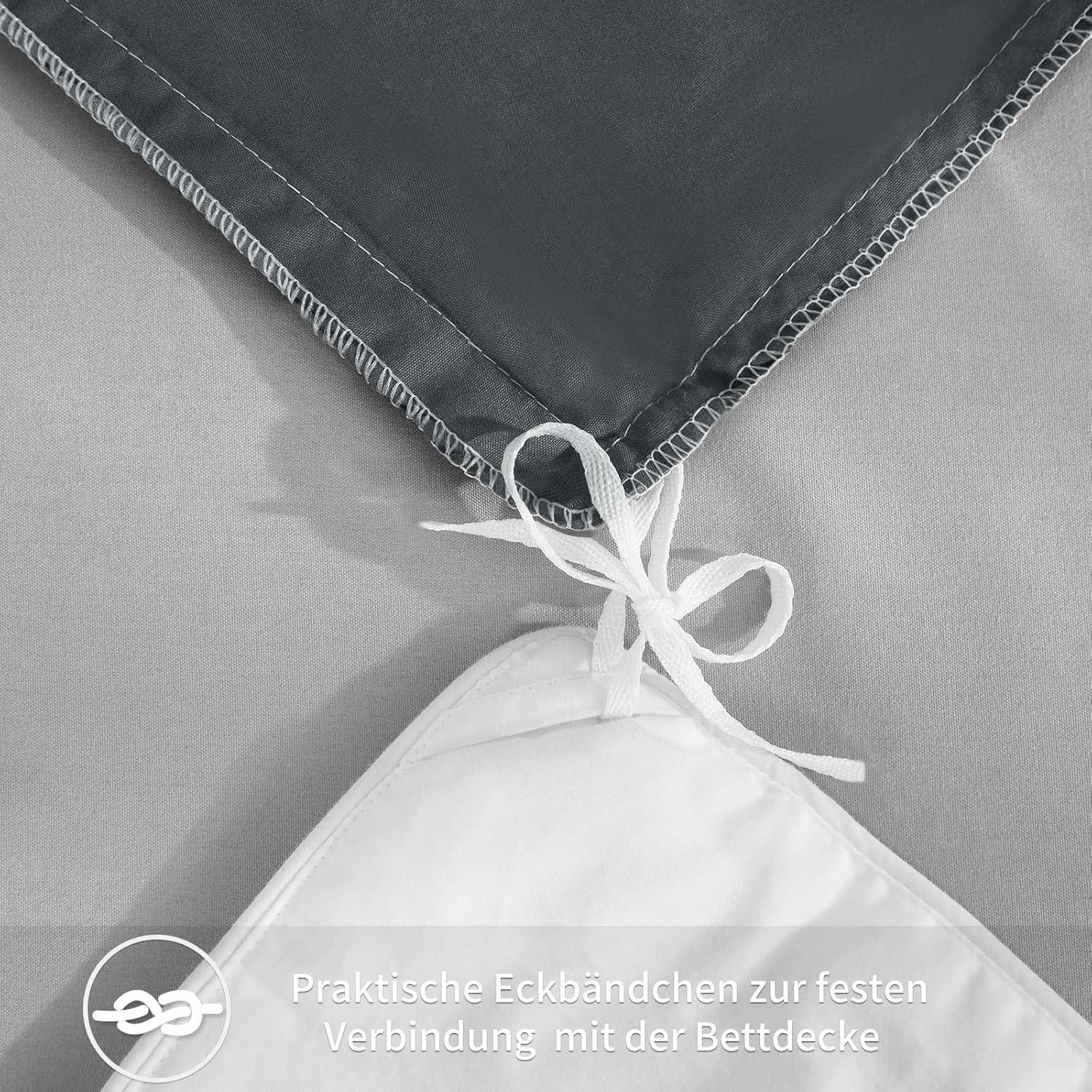 Bettwäsche Set 200x220 Anthrazit Geometrie Muster Mikrofaser