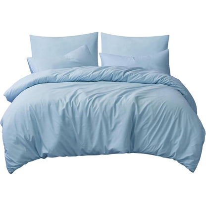 Bettwäsche 220x240 Blau 3tlg. Set Mikrofaser Reißverschluss