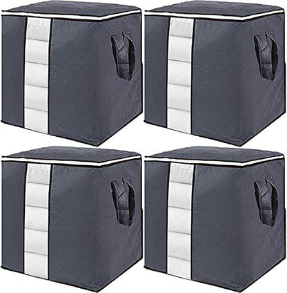 Aufbewahrungstasche 4er Set, Faltbare Aufbewahrungsbox mit Deckel und