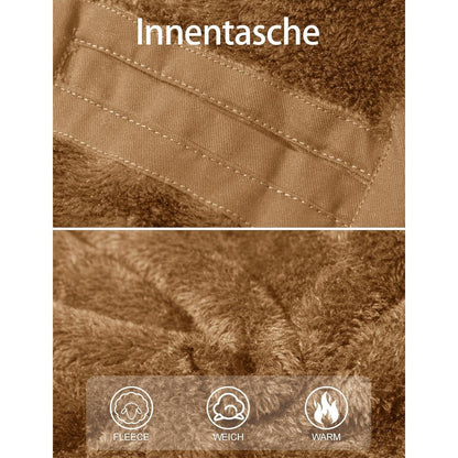 Herren Winterjacke gefüttert Fleece Parka mit Kapuze