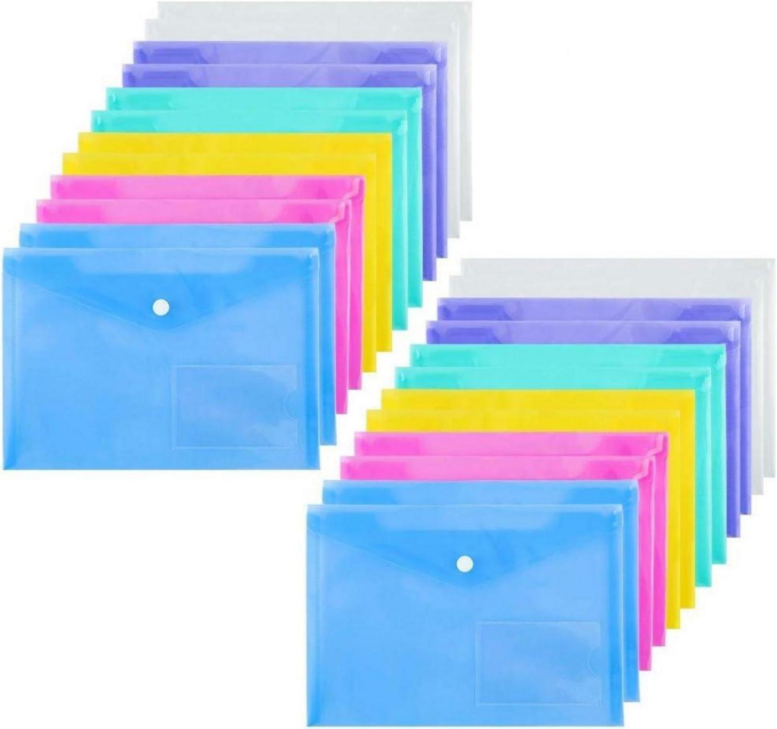 24er Set A5 Dokumentenmappe Sichttasche Kunststoff Plastikhüllen
