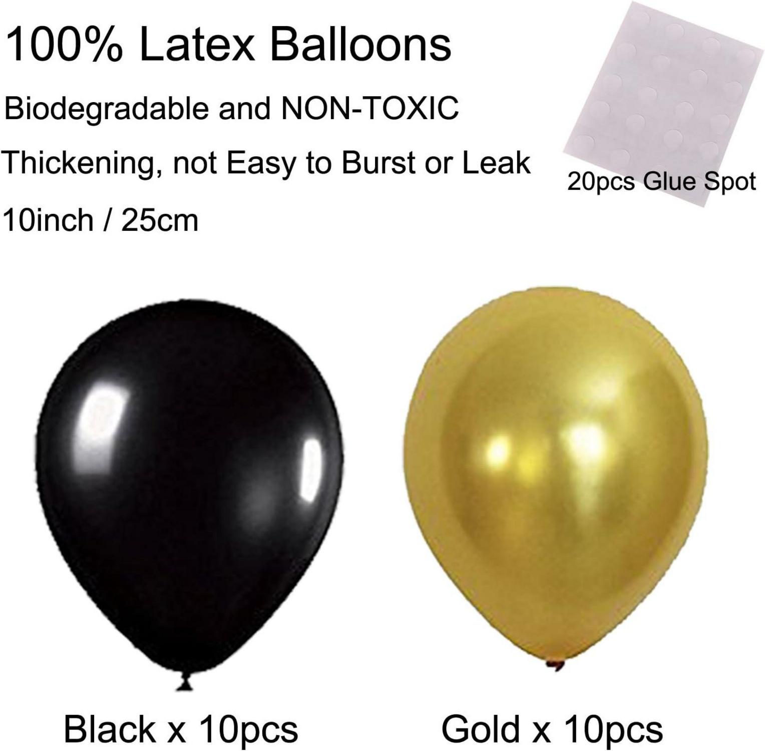 Party Dekoration Schwarz Gold Papier Pompoms Fächer Luftballon