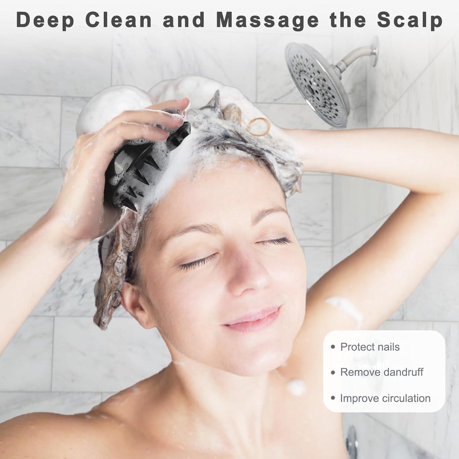 Kopfhaut Massagebürste Shampoo Bürste Haarwäsche Schwarz