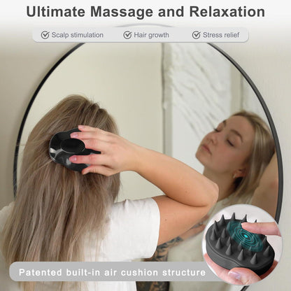 Kopfhaut Massagebürste Shampoo Bürste Haarwäsche Haarwachstum Schwarz
