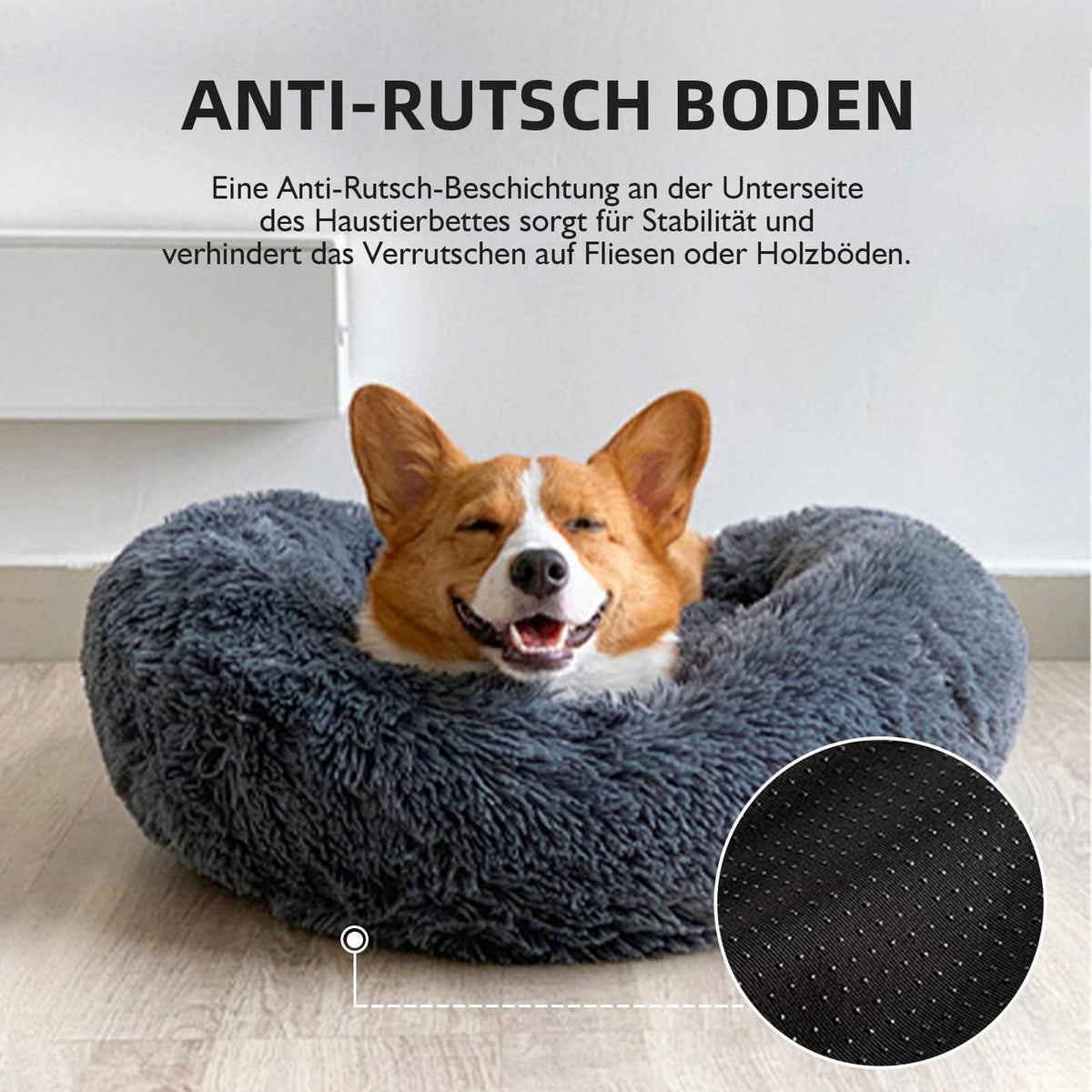 Flauschiges Hundebett Donut Grau – Komfort für Große Hunde