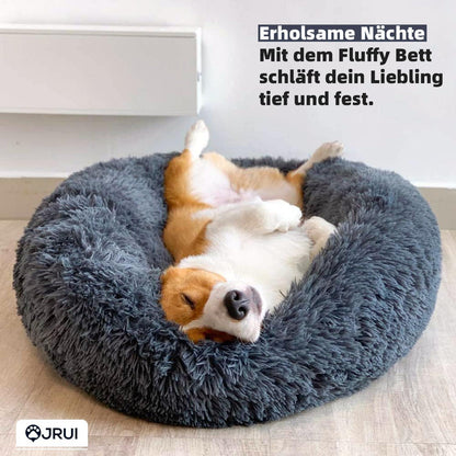 Rundes Hundebett Plüsch 3XL (100cm) Waschbar & Rutschfest