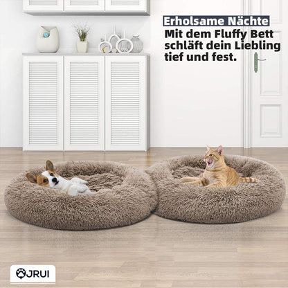 Plüsch Hundebett Groß – Flauschig, Waschbar, 120x120cm Coffee