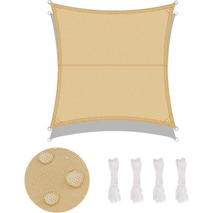 Wasserdichtes Sonnensegel 5x5m Sandbeige UV-Schutz für Garten & Terrasse