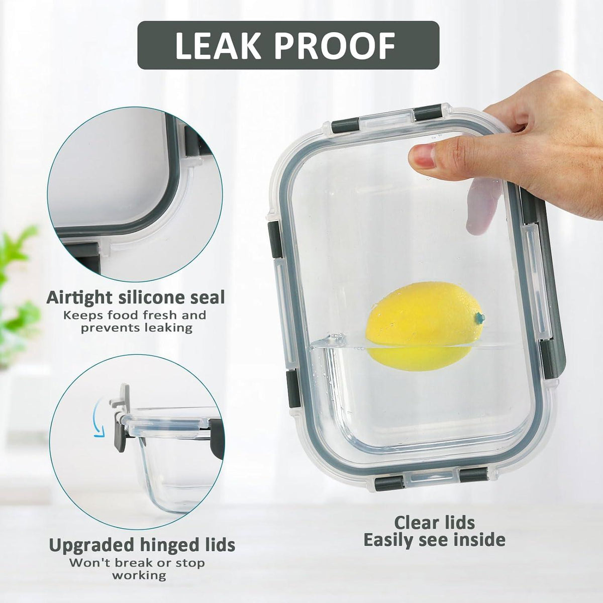 Glas-Frischhaltedosen Set für Lebensmittel, 20-teilig