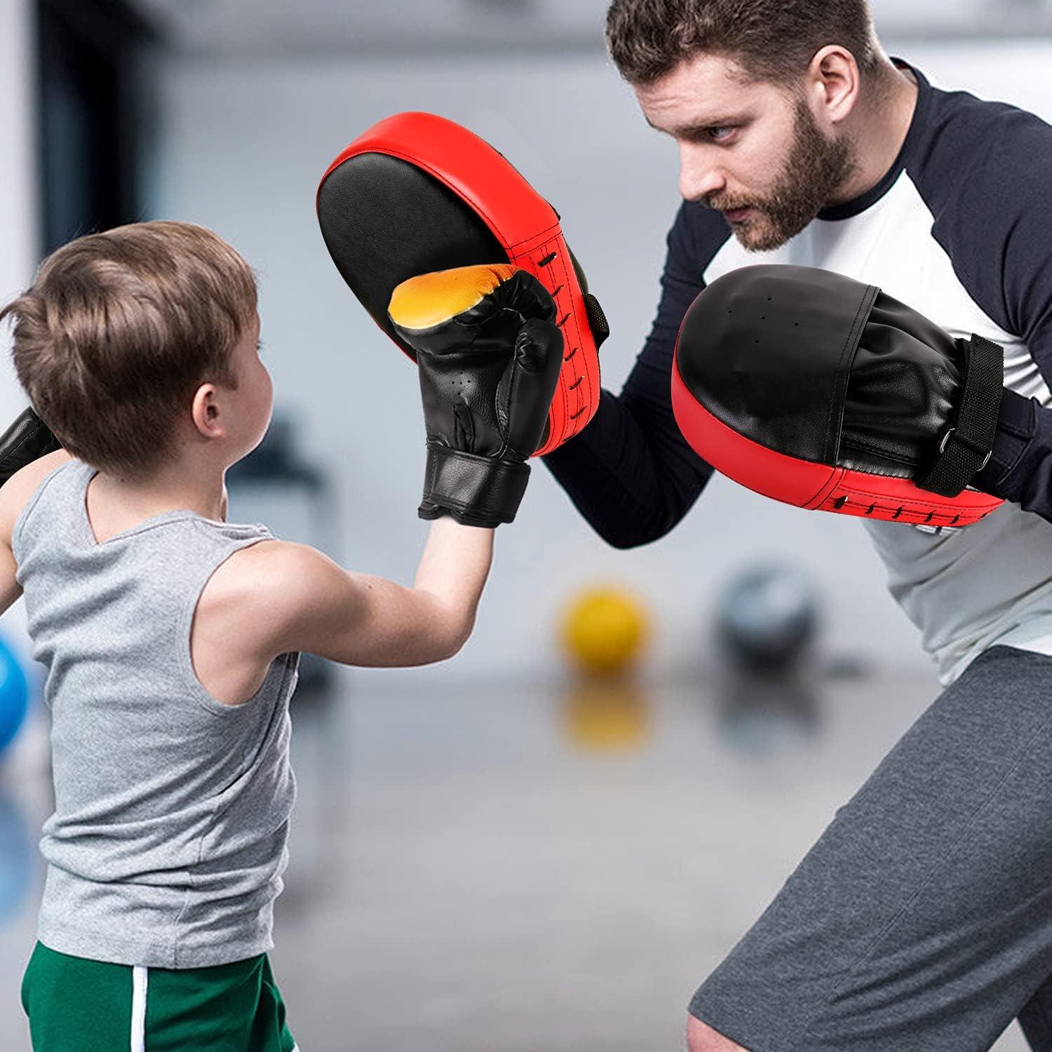 Handpratzen Set PU Schlagpolster 6OZ Boxhandschuhe Boxtraining Kickboxen