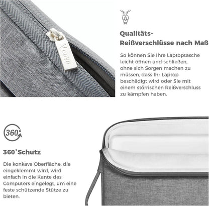 Laptophülle 13 Zoll MacBook Air Pro Tablet Tasche Grau Voova