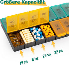 Tablettenbox 7 Tage XL für Vitamine & Medikamente Blau