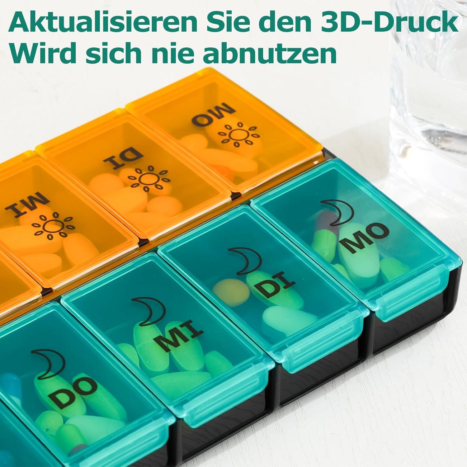 Tablettenbox 7 Tage XL Organisator für Vitamine & Medikamente