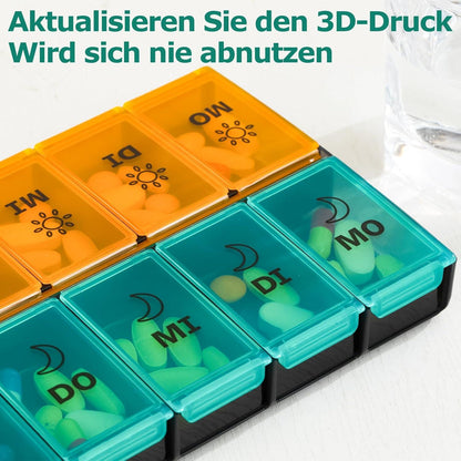 Tablettenbox 7 Tage XL Organisator für Vitamine & Medikamente
