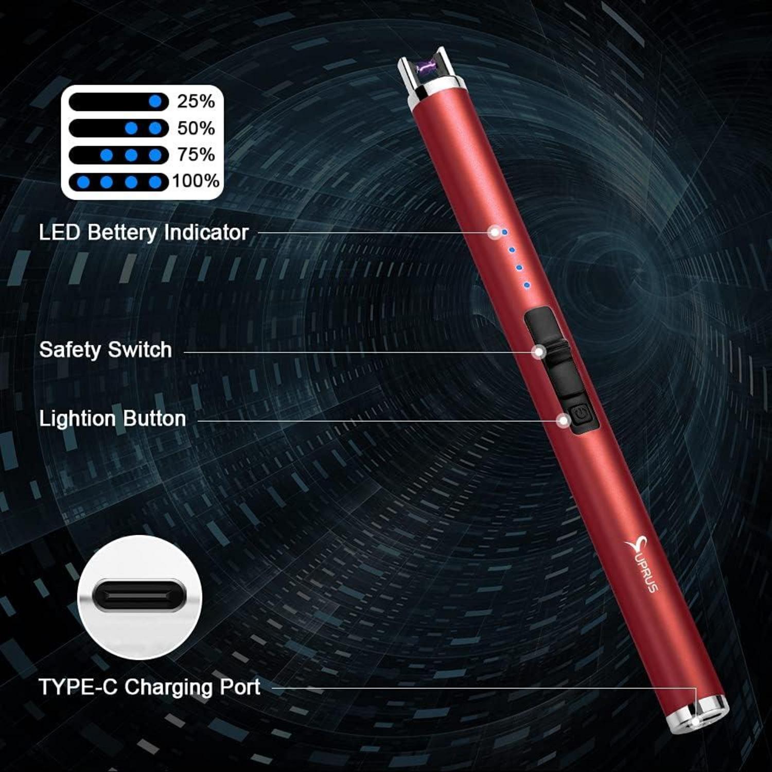 SUPRUS Lichtbogen Feuerzeug Elektronisch USB Aufladbares
