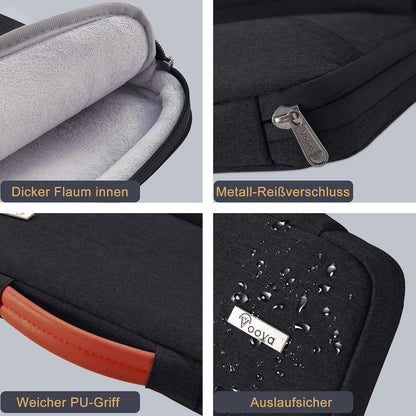 Laptoptasche 14 Zoll MacBook Air M2 Hülle Zubehörtasche Schwarz