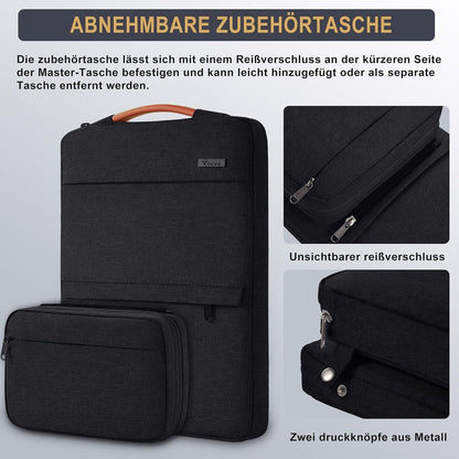 Voova Laptoptasche 14 Zoll MacBook Air M2 Hülle Laptophülle 13.3 Zoll Schwarz