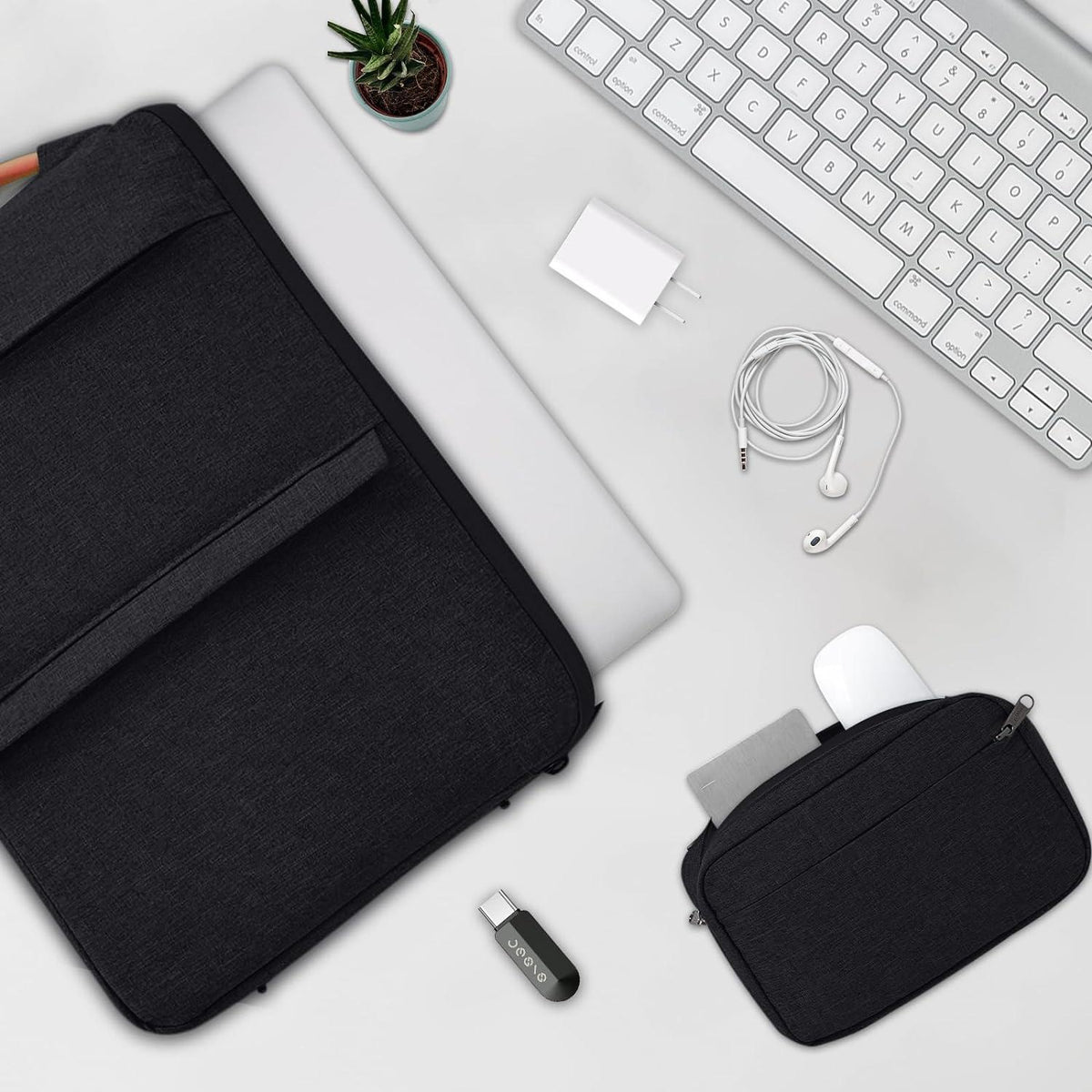 Laptoptasche 14 Zoll MacBook Air M2 Hülle Schwarz Zubehör