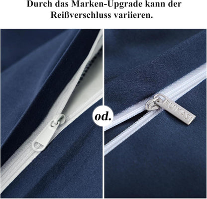 Kissenbezug 80x80 Blau 2er Set Mikrofaser Reißverschluss Doppelpack