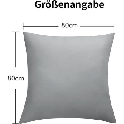 Kissenbezug 80x80 Grau 2er Set - Mikrofaser Reißverschluss