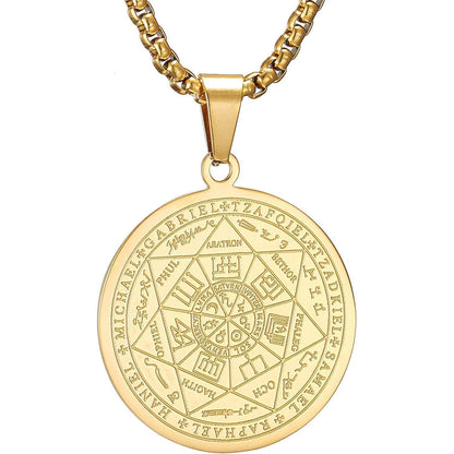 Erzengel Siegel Medaille Talisman Halskette Edelstahl Herren