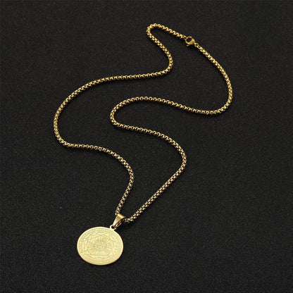 Erzengel Siegel Medaille Talisman Halskette Edelstahl Herren