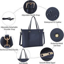NUBILY Handtasche Damen Groß 15.6 Zoll PU Schwarz Laptop