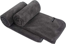 2er Pack Microfaser Handtücher Stark saugfähig 40x76cm dunkelgrau